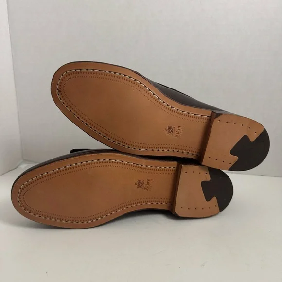 NWOT Alden Brown Leather Loafers with Tassels - Picture 7 of 9